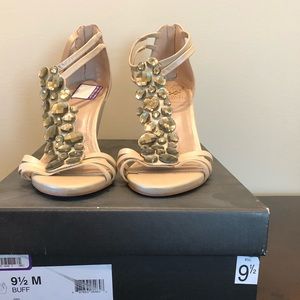 Champagne jeweled wedges